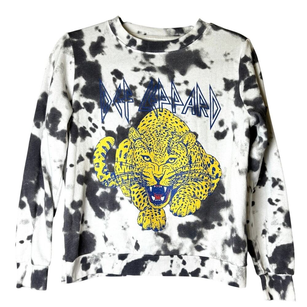 Def Leppard Band Graphic Tie Dye Pullover Crewneck Sweatshirt Size XS